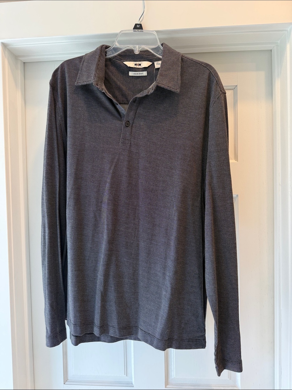 Joseph Abboud Men's Long-Sleeve Polo - Charcoal Gray